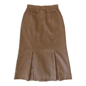 Vintage JG Hook Tan Front and Back Pleat Skirt